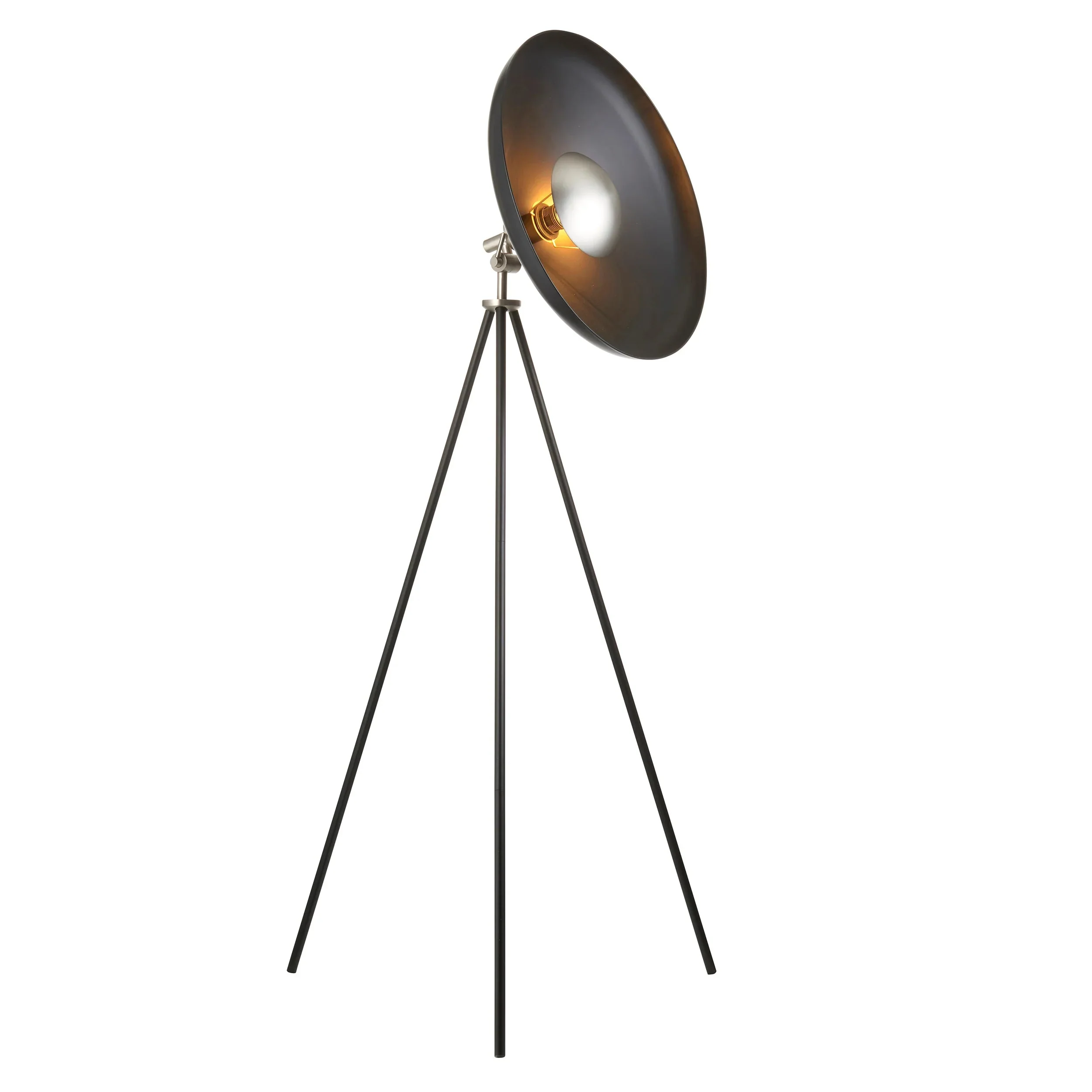 Hubble 1Lt Tripod Floor Lamp - Brass/Black - Image 5