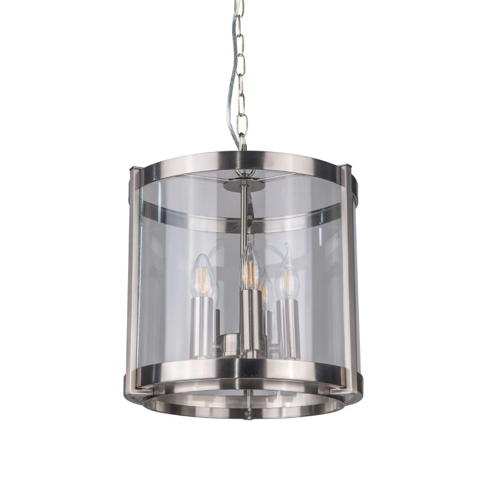 Hudson 3/5 Light Ceiling Light- Antique Brass/Satin Chrome - Image 4