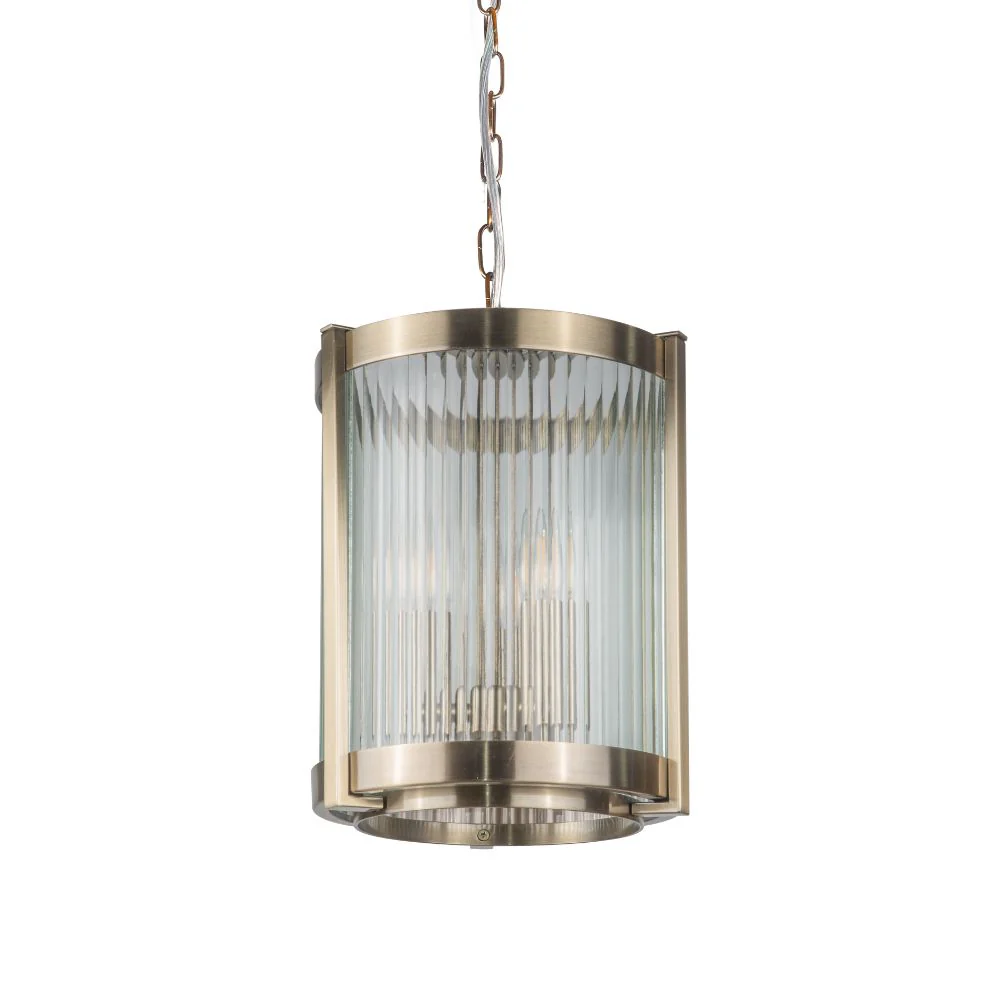Hudson 3/5 Light Ceiling Light- Antique Brass/Satin Chrome - Image 7