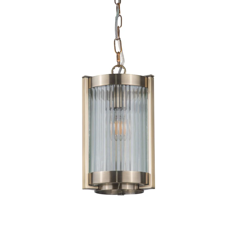 Hudson Single Pendant Light - Antique Brass/ Satin Chrome - Image 4