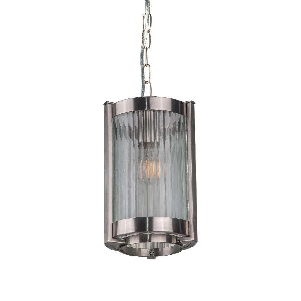 Hudson Single Pendant Light - Antique Brass/ Satin Chrome - Image 5