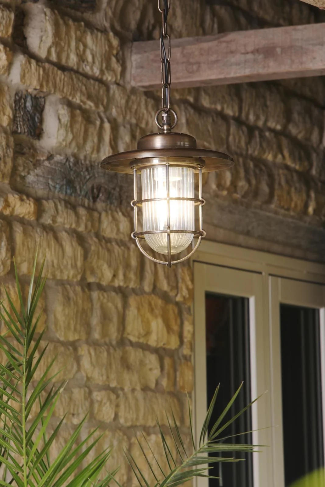 Humber Outdoor Pendant  IP44- Antique Brass/ Natural Brass - Image 5