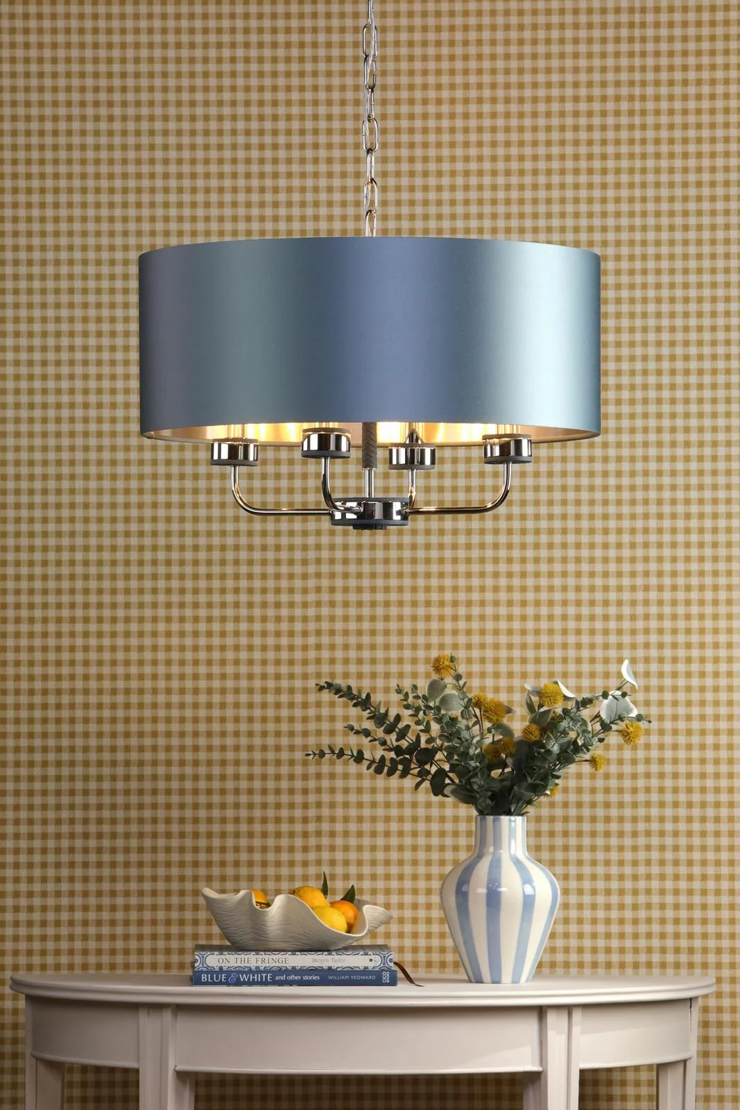 Hunter 4 Lt Ceiling Light - Polished Chrome With Bespoke Shade - Image 3