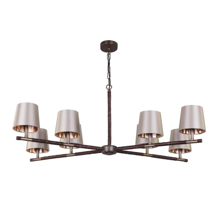 Hunter 8 Light Chandelier- Butter Brass With Bespoke Shade - Image 2