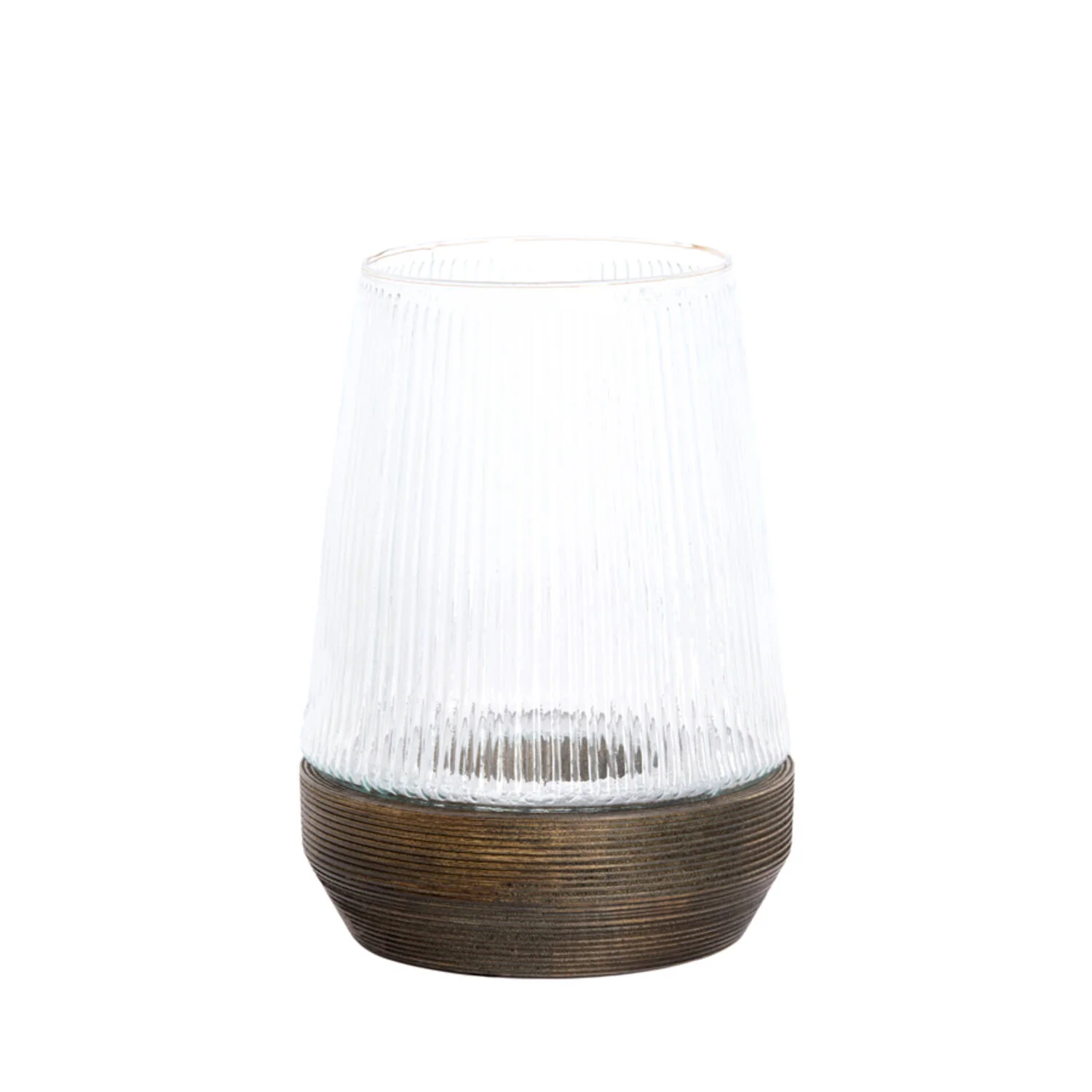 Minas Hurricane- Glass Rib Clear+Wood Dark Brown - Image 2