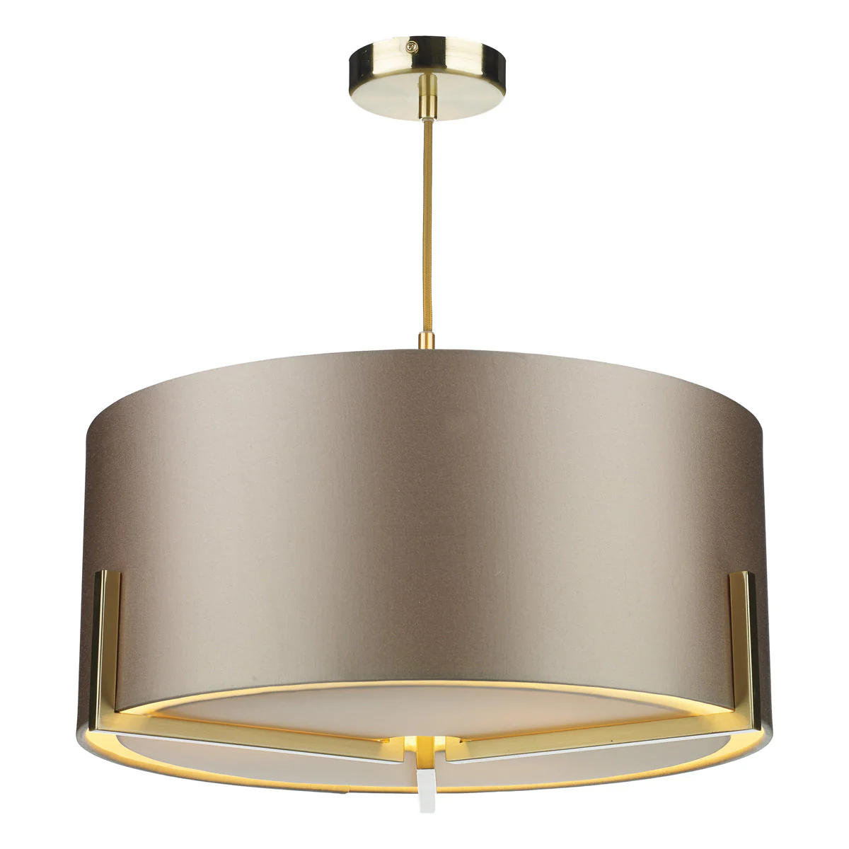 Huxley 3 Light Pendant Satin Gold/Satin Chrome With Bespoke Shade