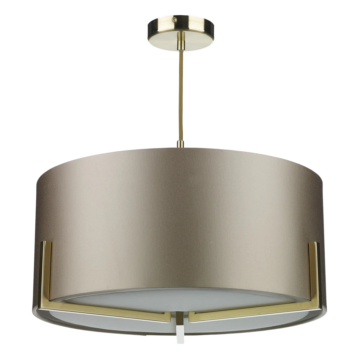 Huxley 3 Light Pendant Satin Gold/Satin Chrome With Bespoke Shade - Image 2