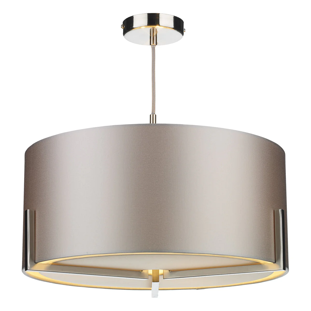 Huxley 3 Light Pendant Satin Gold/Satin Chrome With Bespoke Shade - Image 5