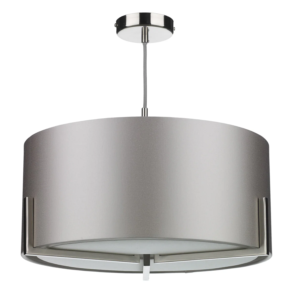 Huxley 3 Light Pendant Satin Gold/Satin Chrome With Bespoke Shade - Image 6