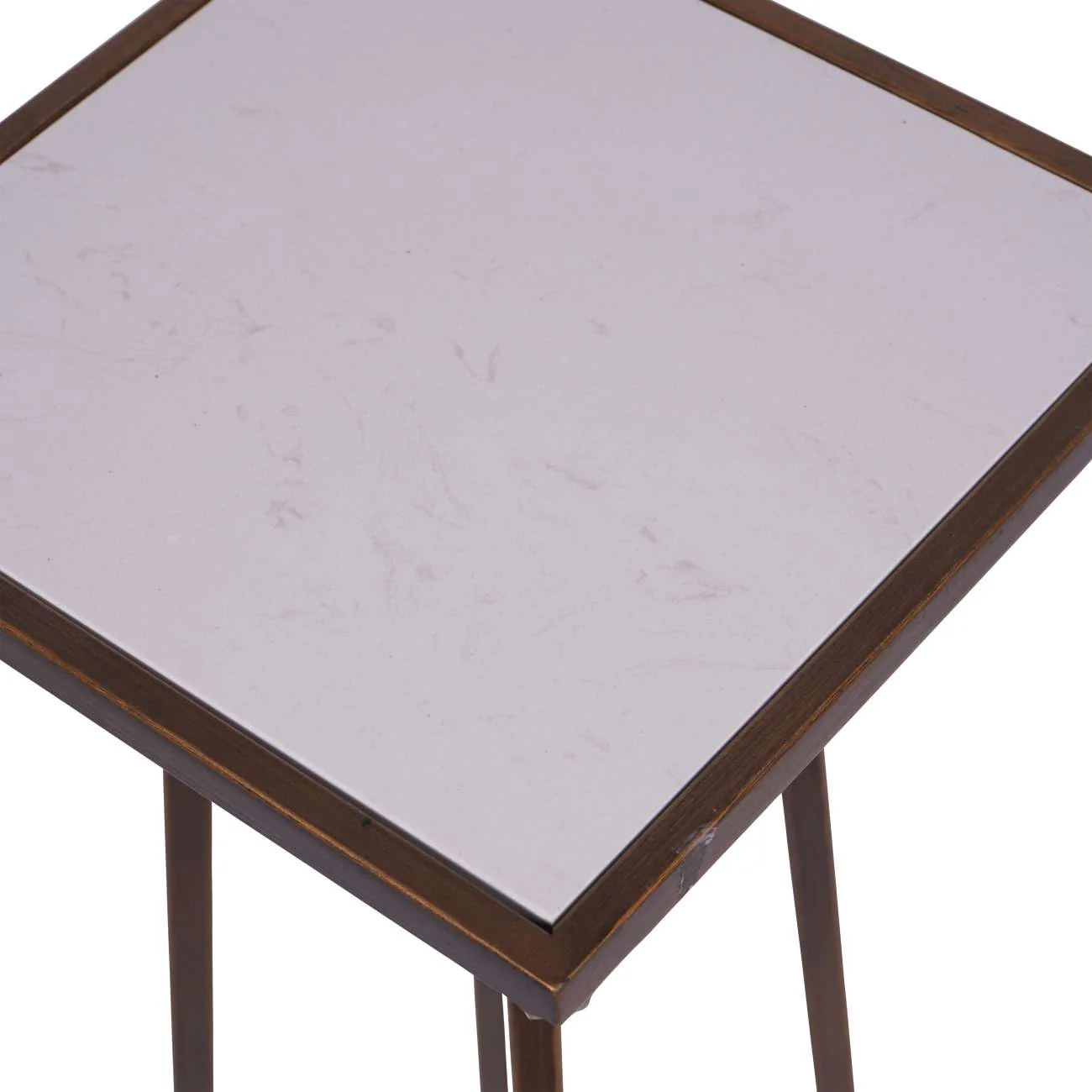 Hylas Antique Copper Frame Ceramic Single Side Table - Image 2