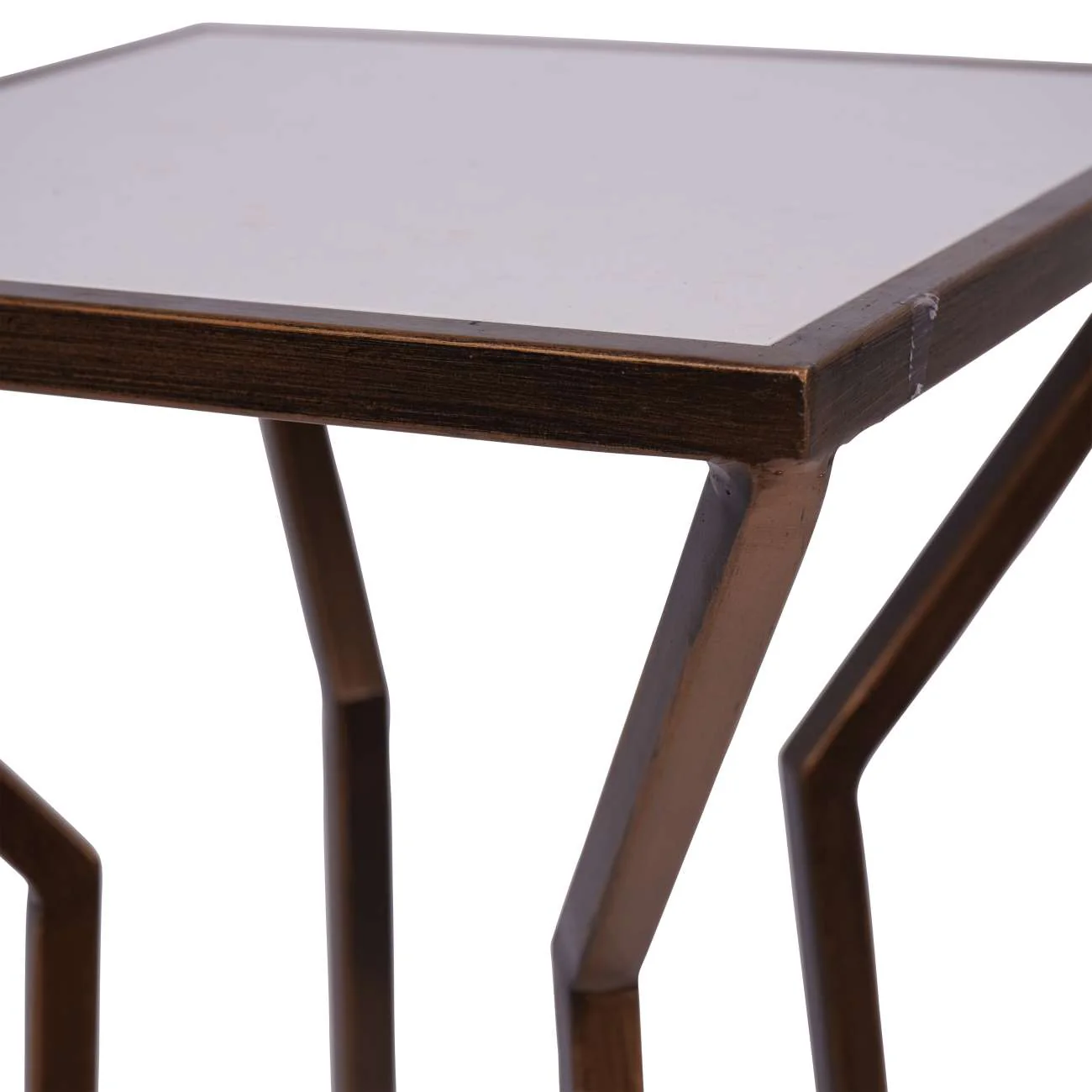 Hylas Antique Copper Frame Ceramic Single Side Table - Image 3
