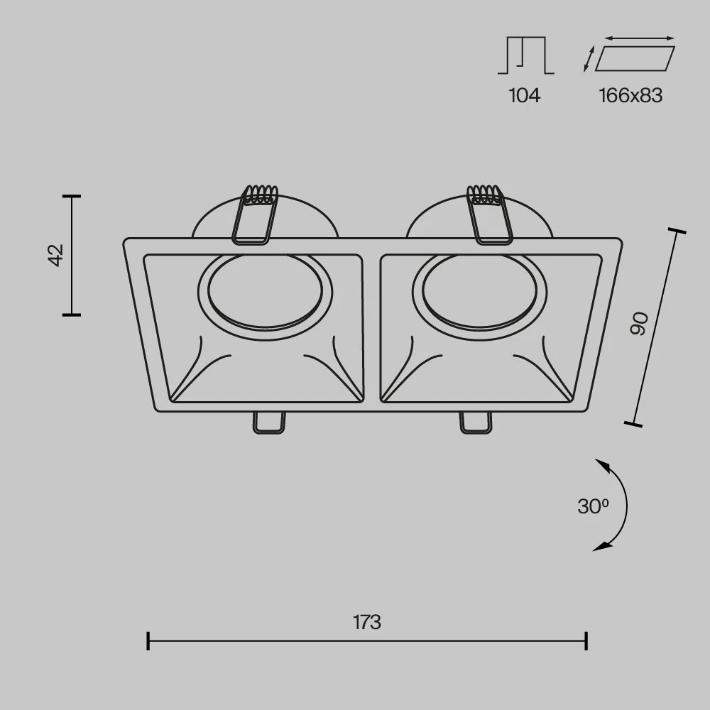 Hythe Downlight Dot GU10 2x10W- Black/White - Image 2