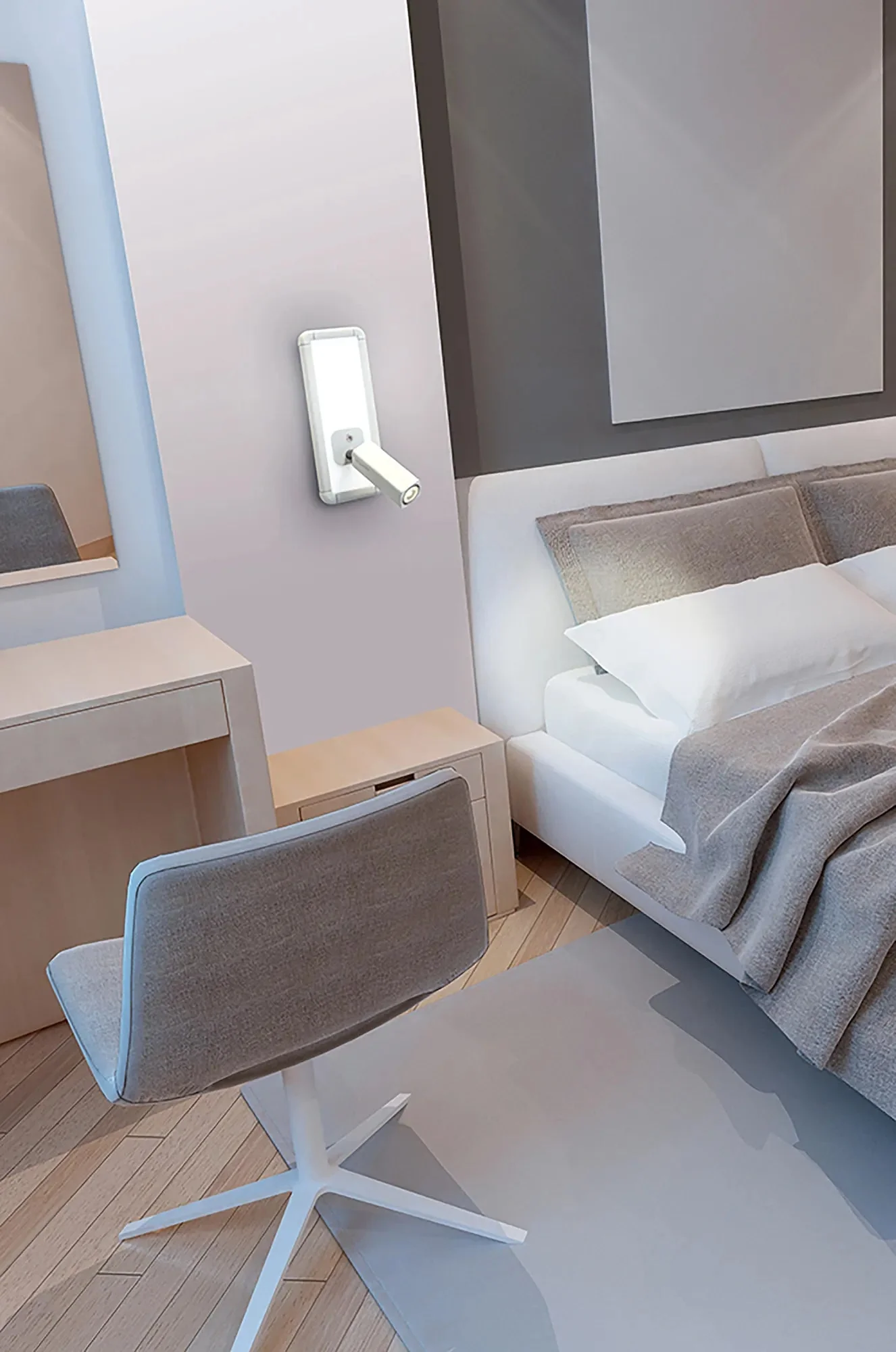 Ibiza 2Lt Reading Light - White/Nickel - Image 3