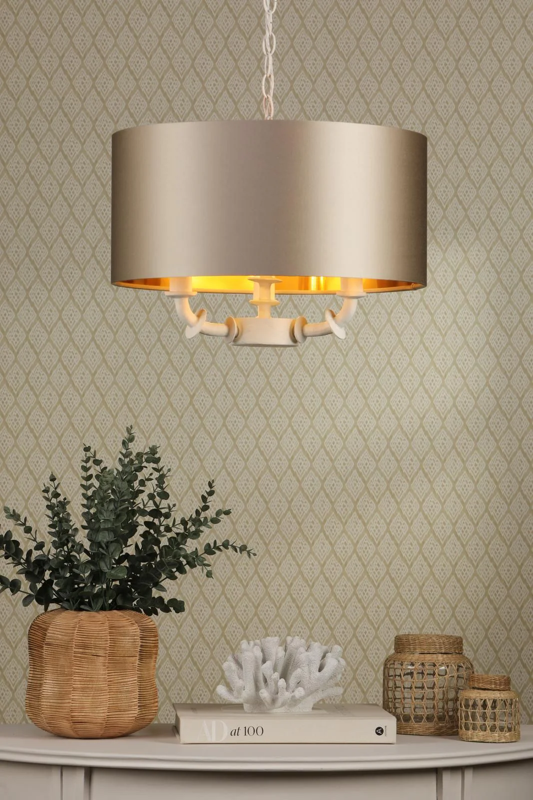 Icarus 3/4 Lt Ceiling Light-  White With Bespoke Shade - Image 4