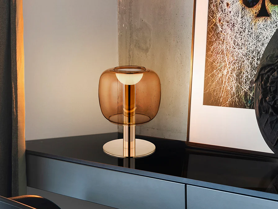 Icon LED Table Lamp- Gold/Amber Finish - Image 2