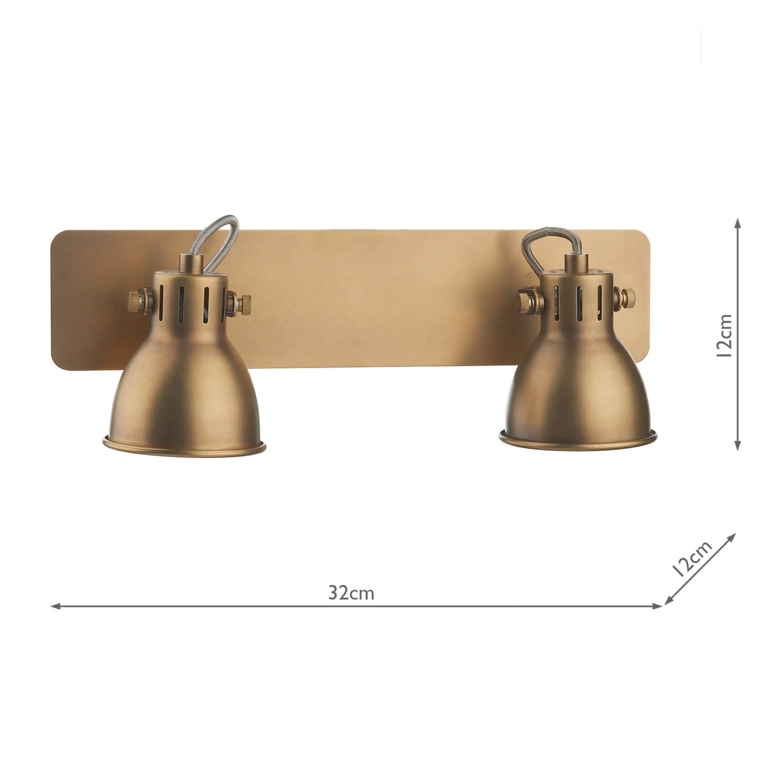 Idaho 2Lt Wall Spotlight - Natural Brass - Image 3
