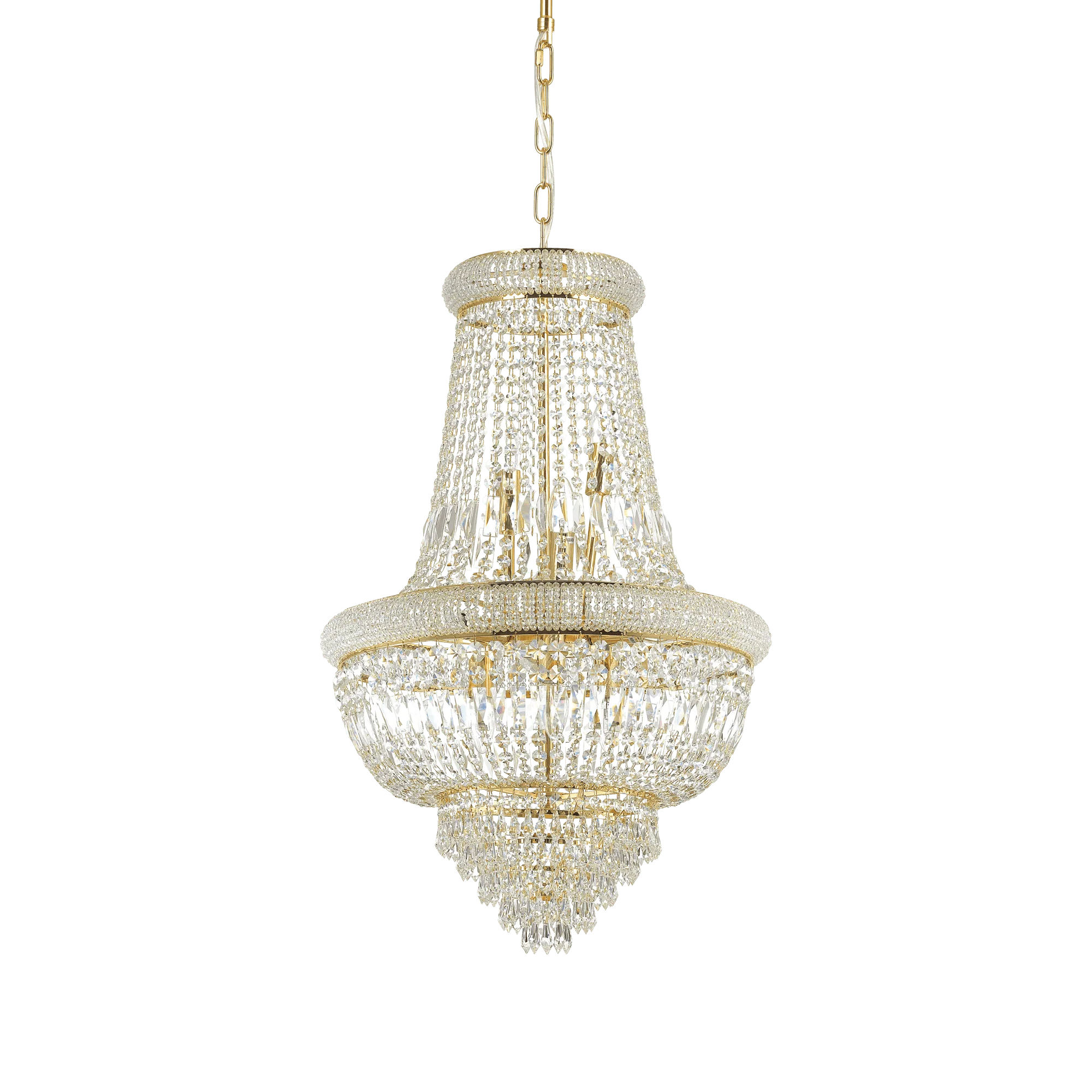 Dubai 10/24Lt Crystal Ceiling Light - Brass/Chrome Finish