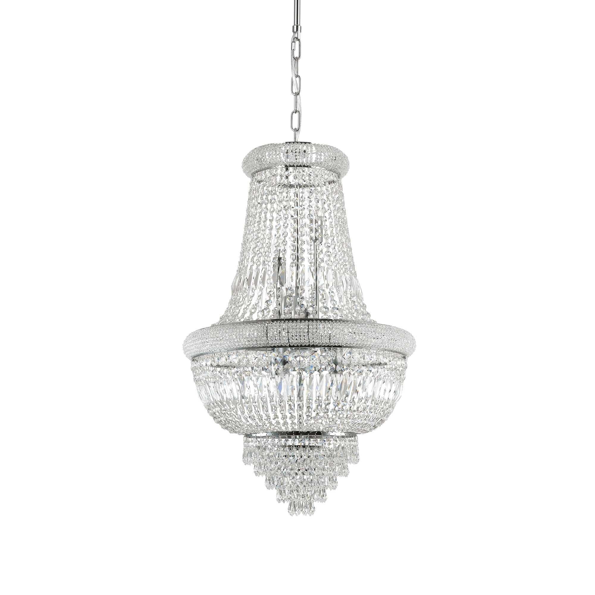 Dubai 10/24Lt Crystal Ceiling Light - Brass/Chrome Finish - Image 2