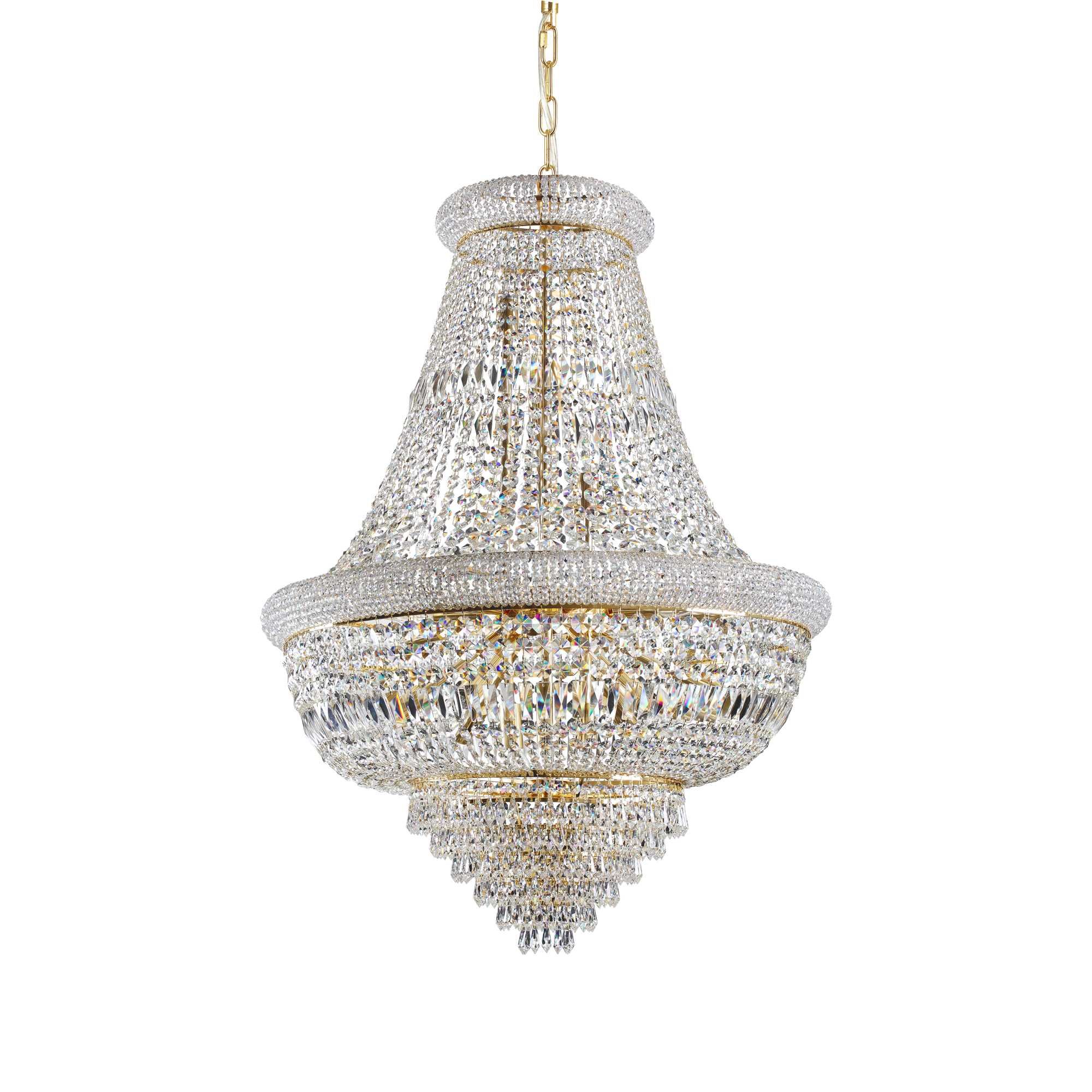 Dubai 10/24Lt Crystal Ceiling Light - Brass/Chrome Finish - Image 4