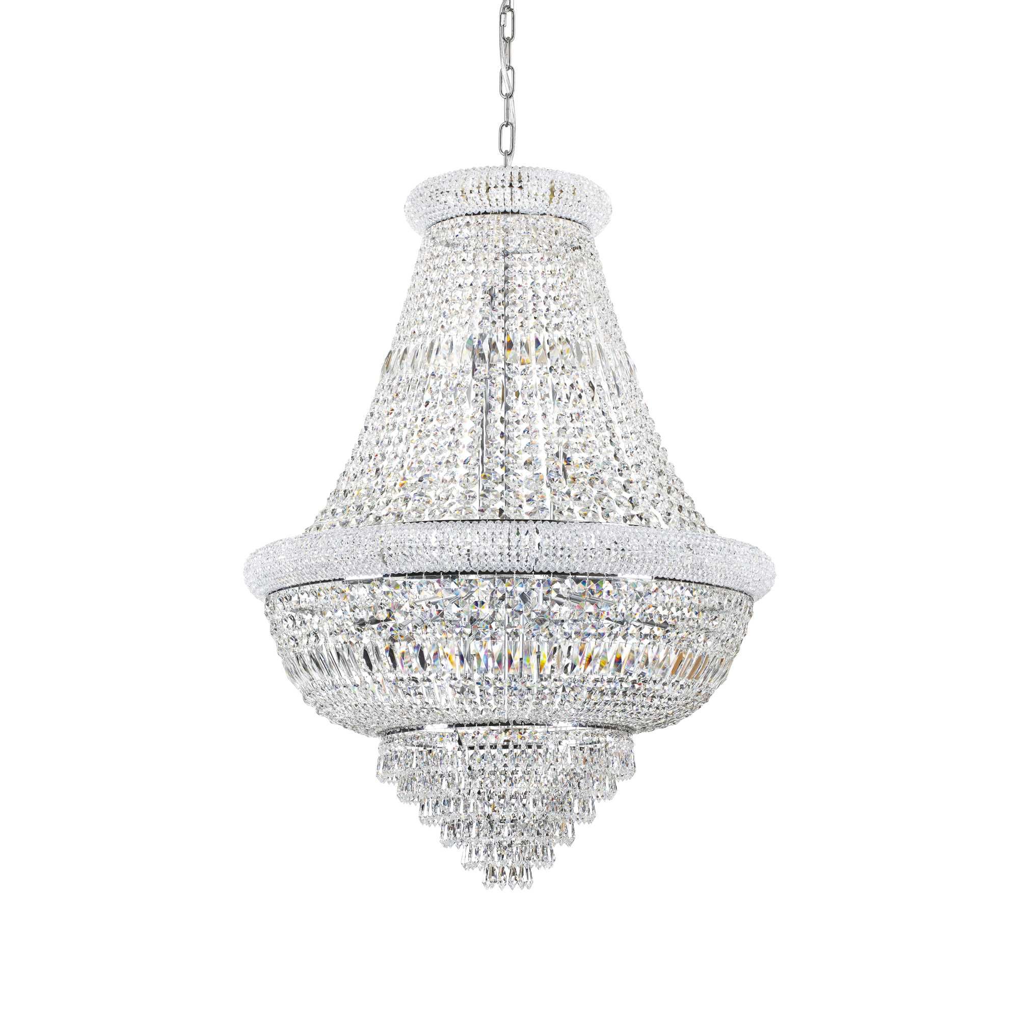 Dubai 10/24Lt Crystal Ceiling Light - Brass/Chrome Finish - Image 5