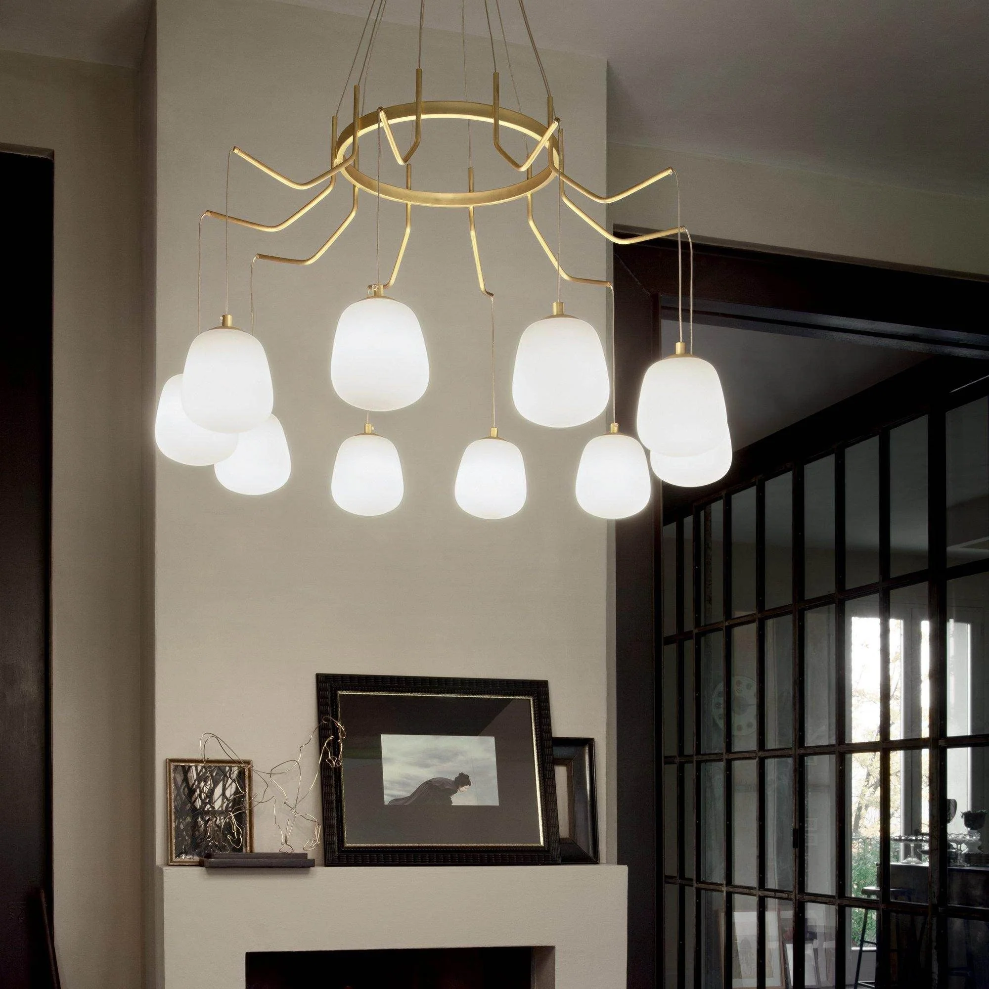 Karousel 10 Light Brass Cluster Light - Image 2