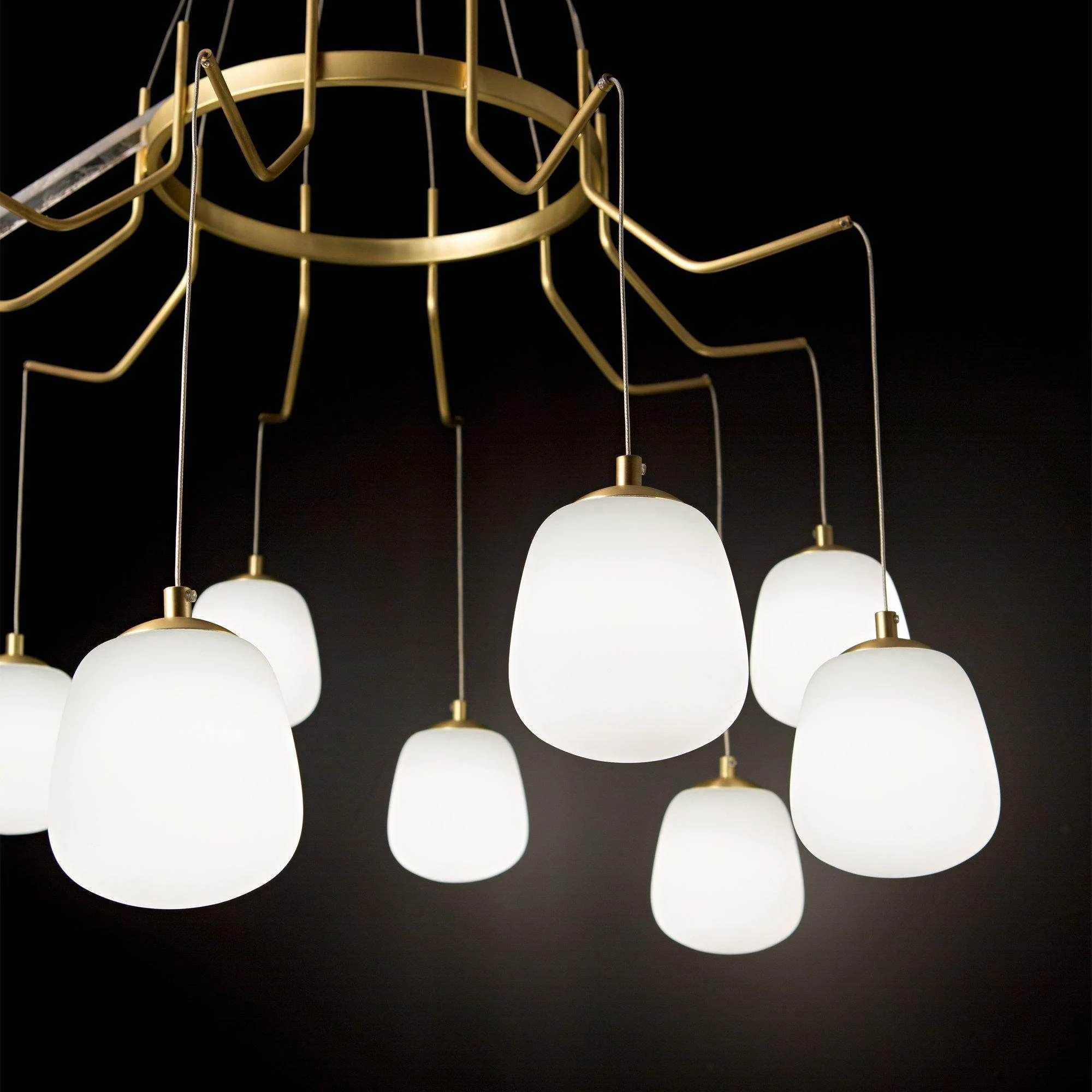 Karousel 10 Light Brass Cluster Light - Image 3