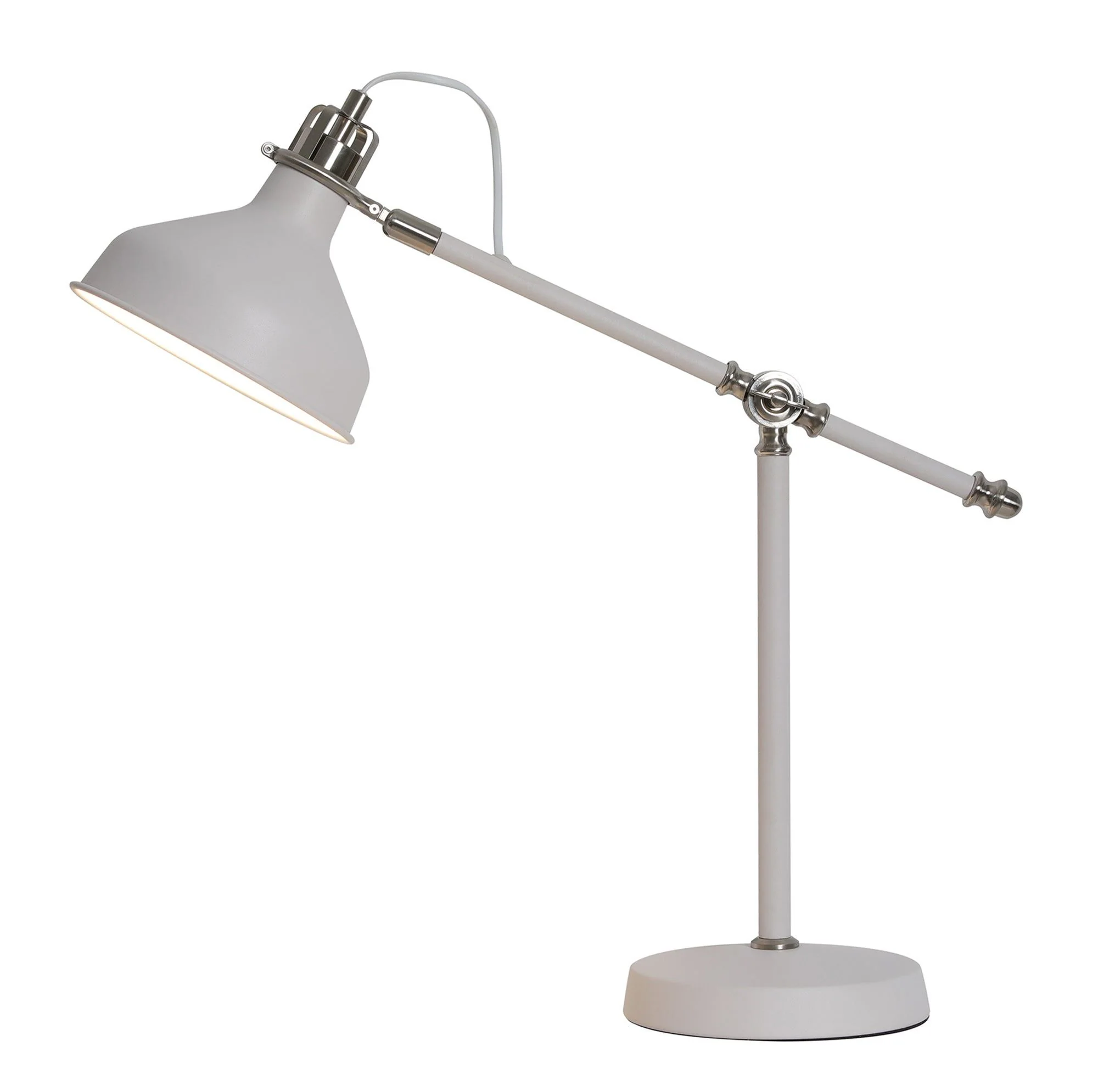 Jetson Adjustable Table Lamp, 1 x E27, Sand Grey/Copper/White IP20 - Image 2