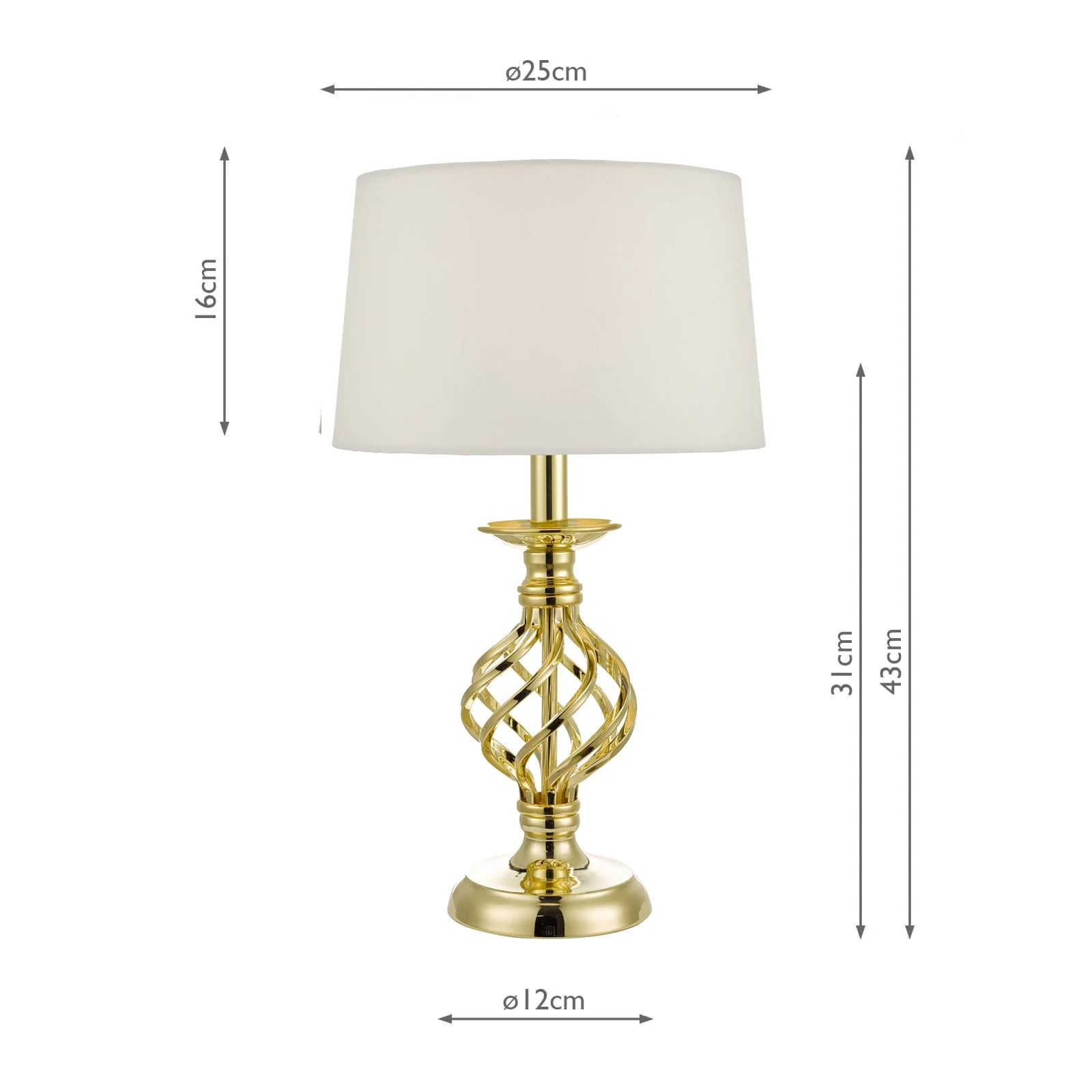 Iffley Touch Table Lamp Polished Chrome Cage Twist Base With Shade E14 - Image 2