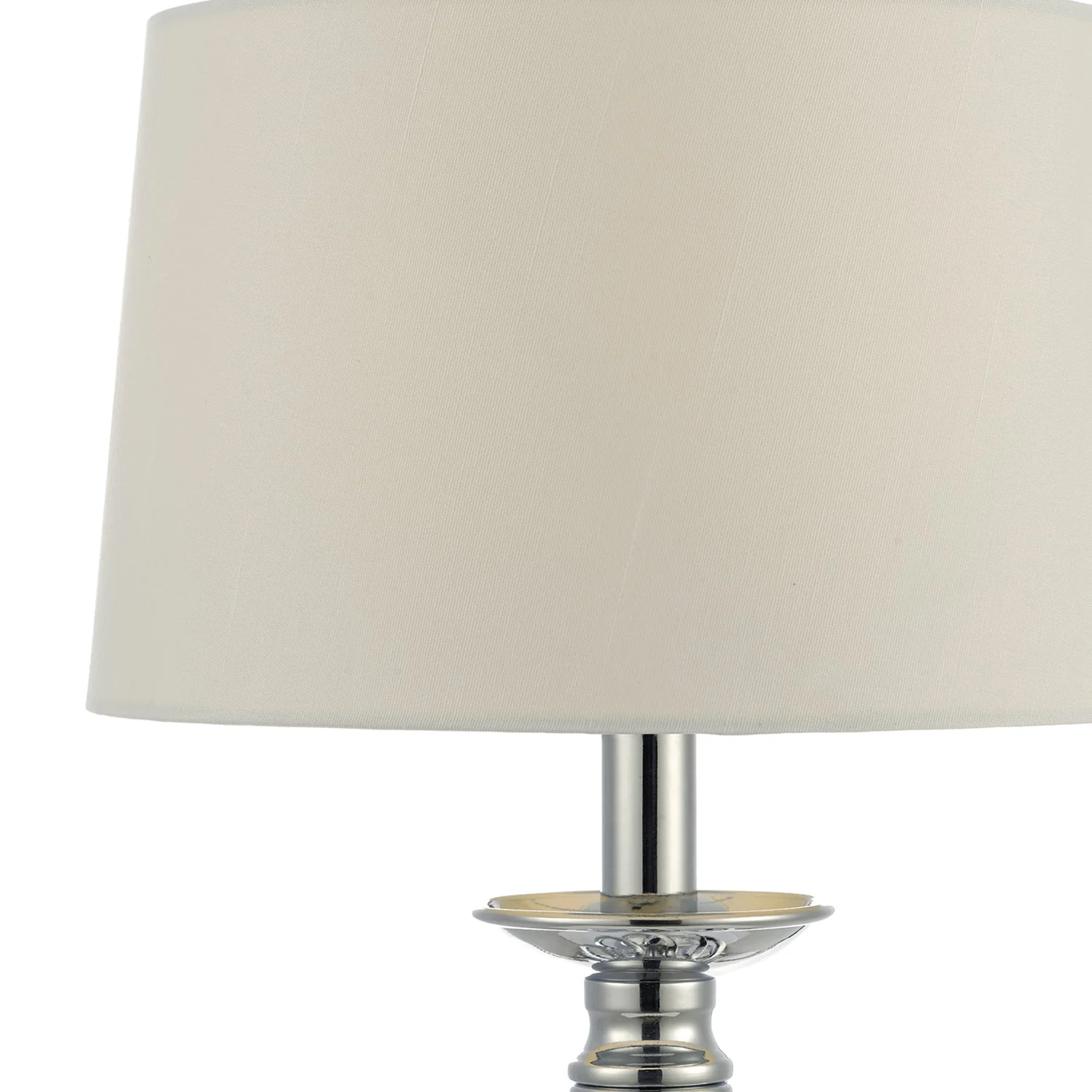Iffley Touch Table Lamp Polished Chrome Cage Twist Base With Shade E14 - Image 3