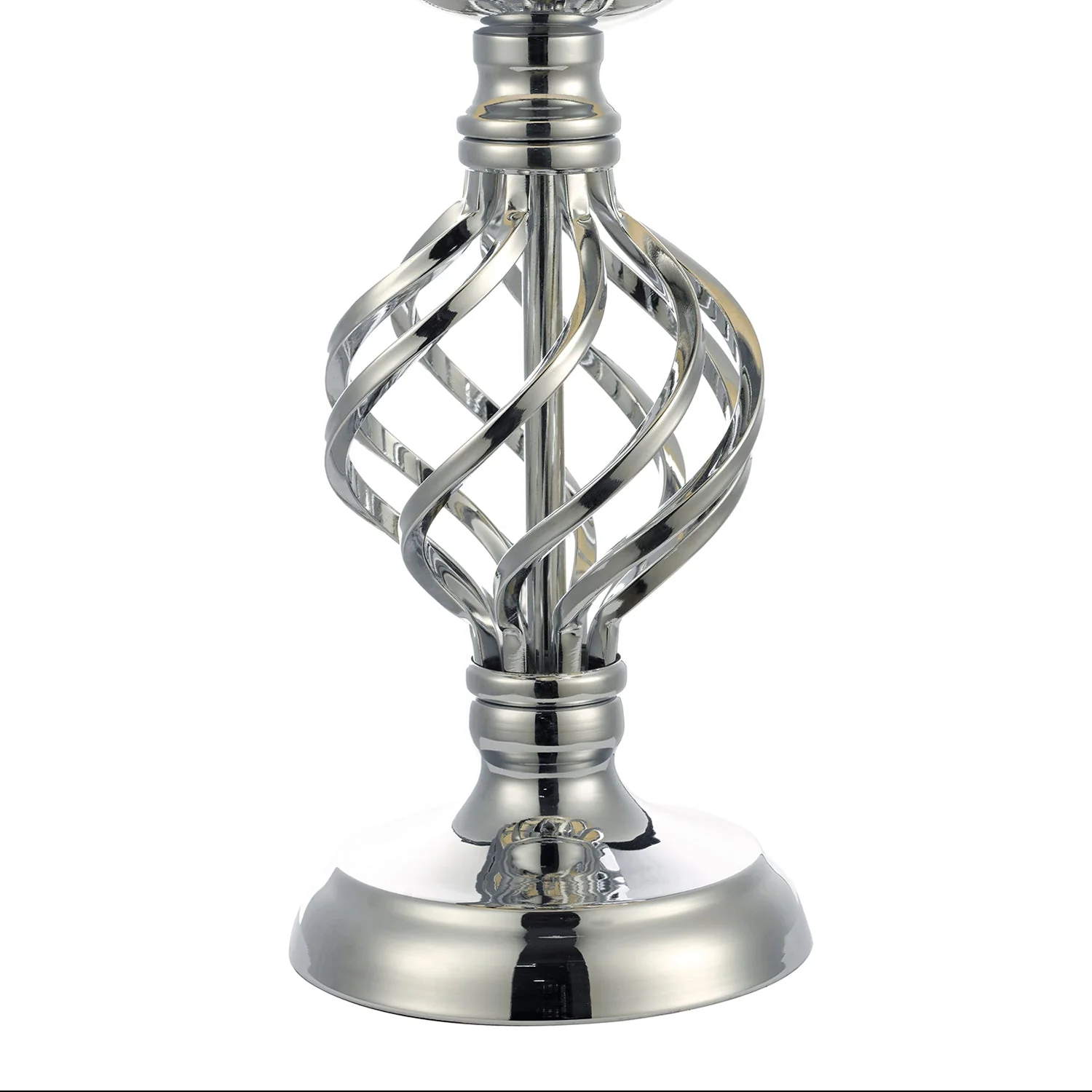 Iffley Touch Table Lamp Polished Chrome Cage Twist Base With Shade E14 - Image 4