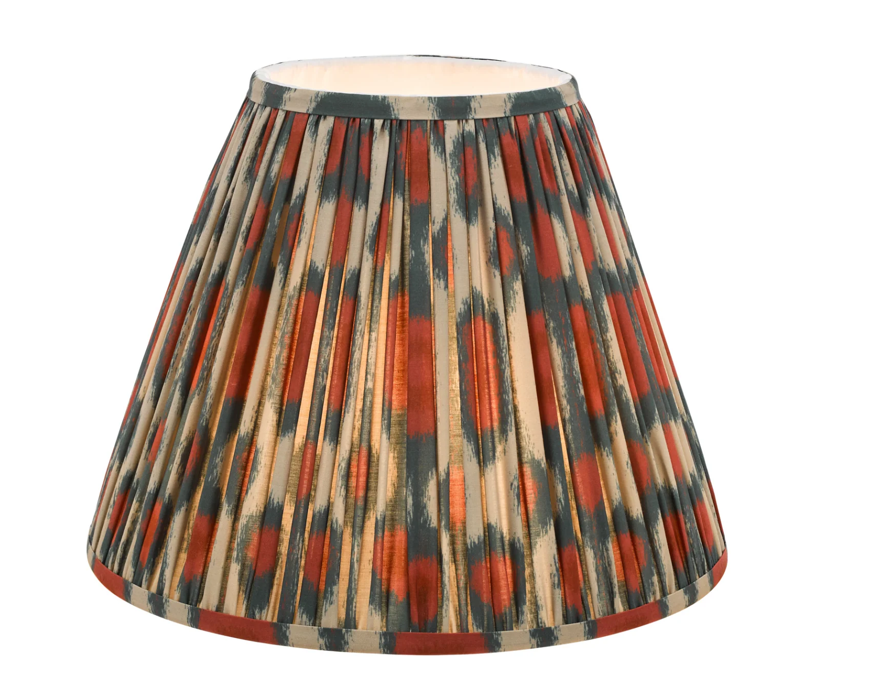 Ikat Green/ Taupe Cotton Empire Shade- Various Sizes - Image 24