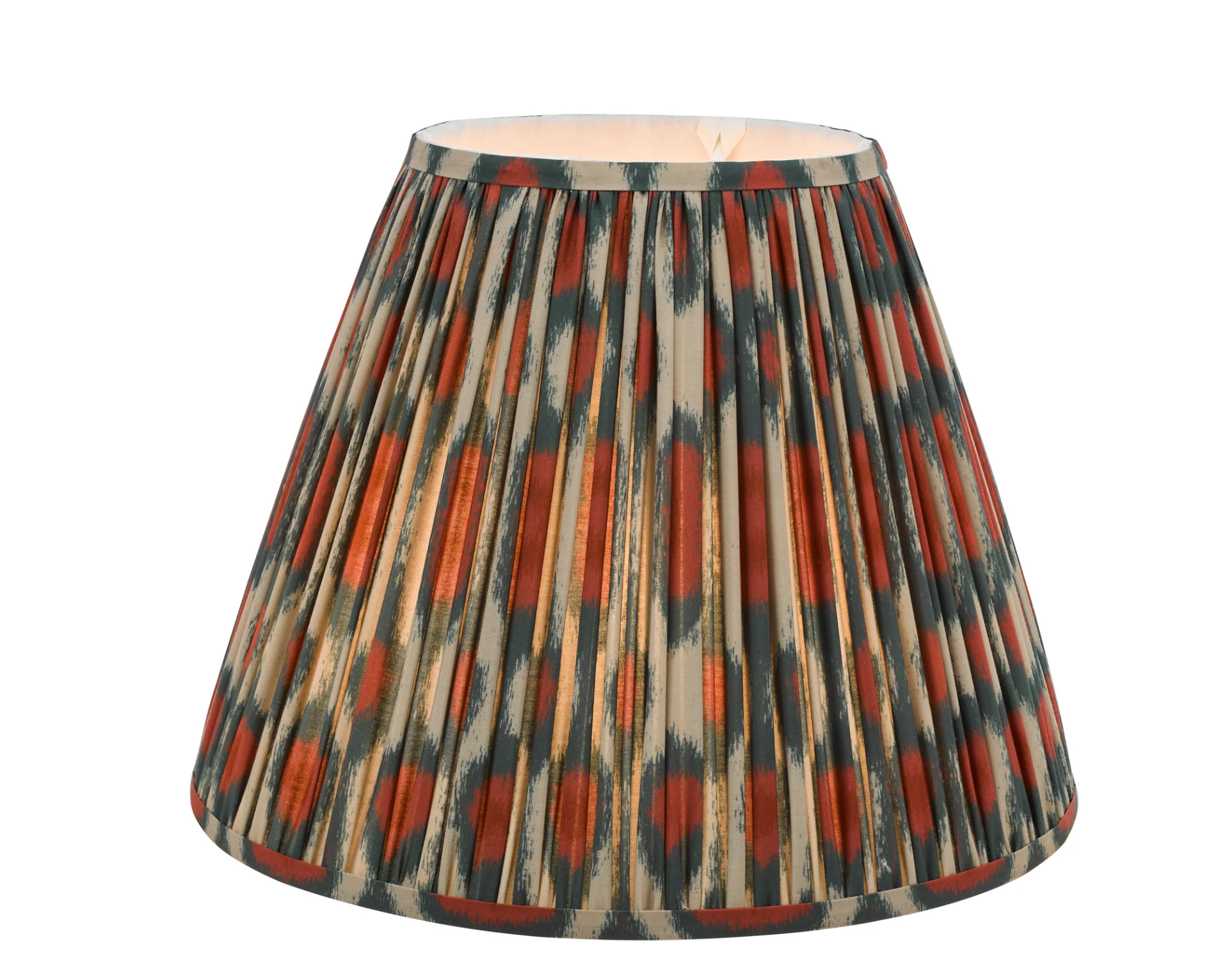 Ikat Green/ Taupe Cotton Empire Shade- Various Sizes - Image 29