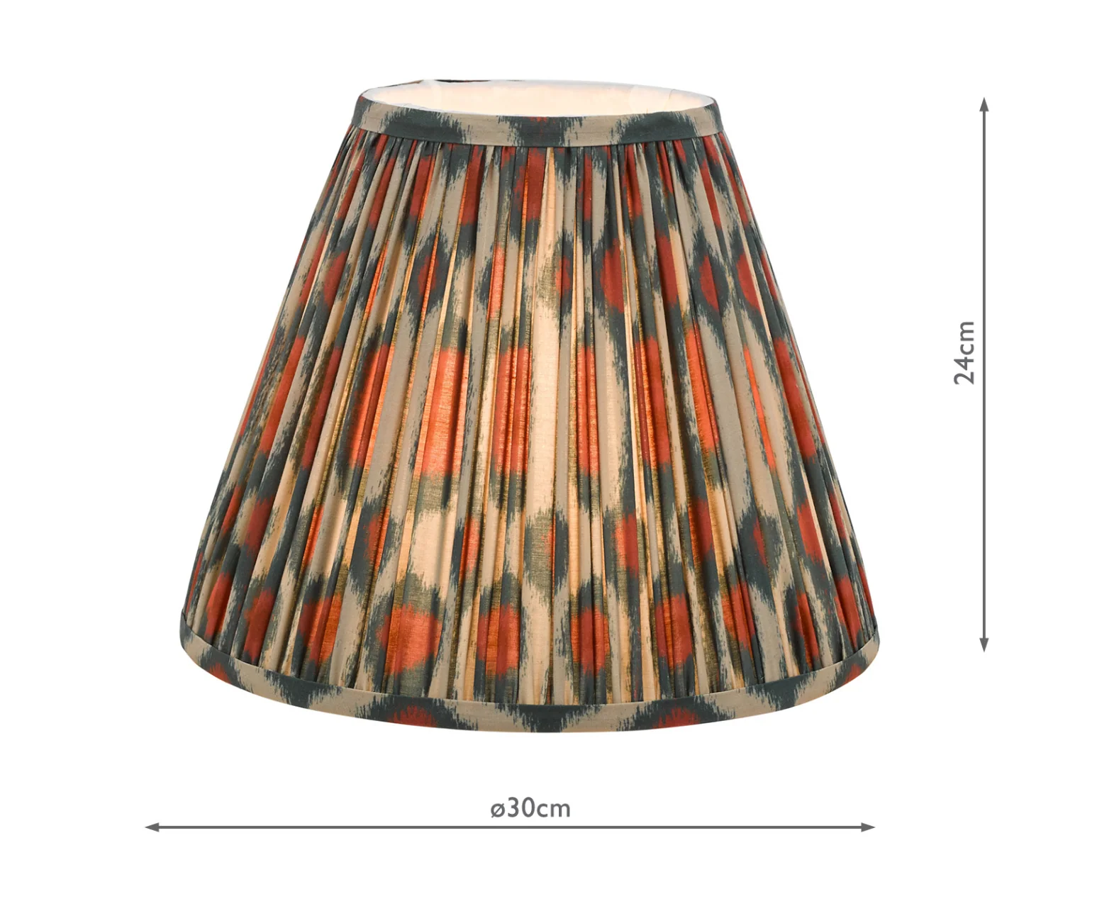 Ikat Green/ Taupe Cotton Empire Shade- Various Sizes - Image 58