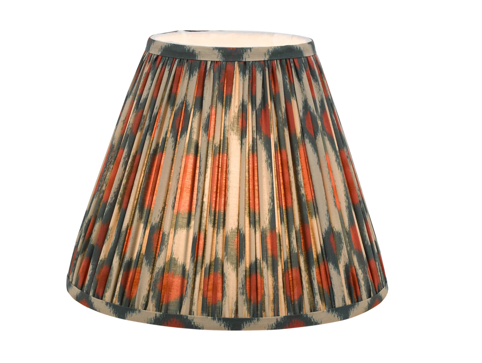 Ikat Green/ Taupe Cotton Empire Shade- Various Sizes - Image 6