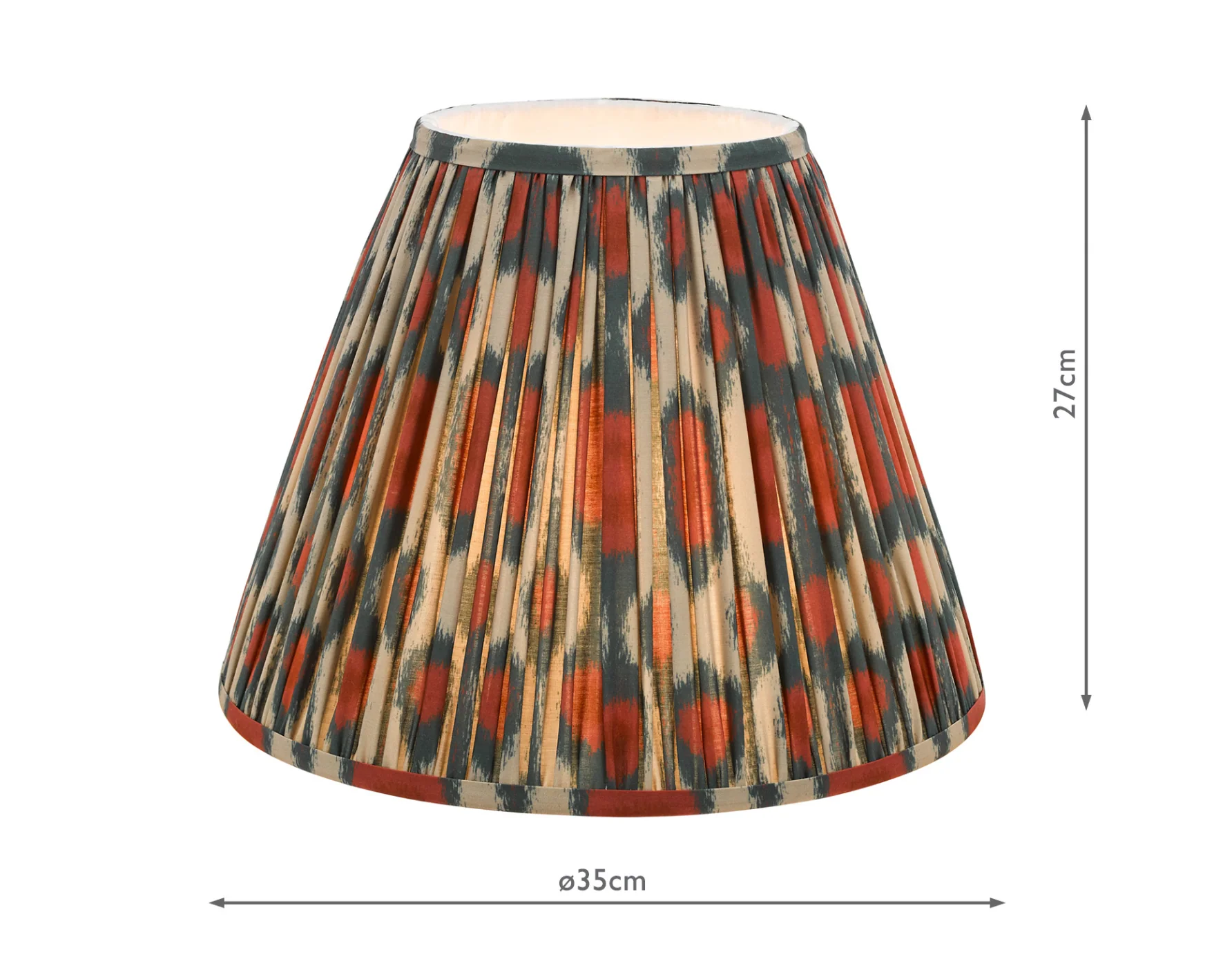 Ikat Green/ Taupe Cotton Empire Shade- Various Sizes - Image 61