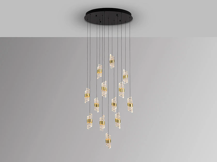 Iliada - Lamp 3/5/9/13Lt Black-Gold Ip20 Integrated Led - Image 16