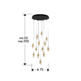 Iliada - Lamp 3/5/9/13Lt Black-Gold Ip20 Integrated Led - Image 17