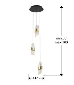 Iliada - Lamp 3/5/9/13Lt Black-Gold Ip20 Integrated Led - Image 4