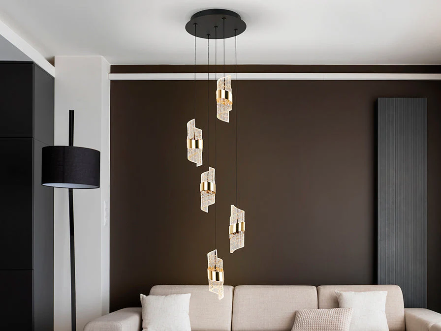 Iliada - Lamp 3/5/9/13Lt Black-Gold Ip20 Integrated Led - Image 5