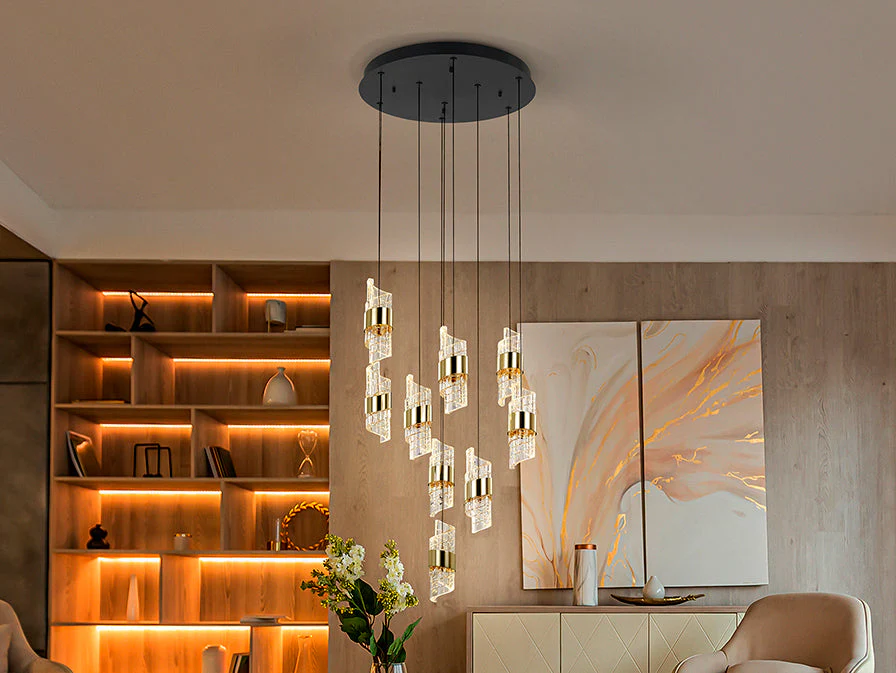 Iliada - Lamp 3/5/9/13Lt Black-Gold Ip20 Integrated Led - Image 9