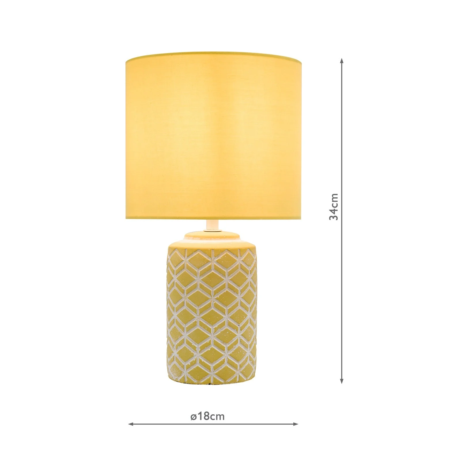 Ilona Ceramic Table Lamp Grey/Yellow With Shade E14 - Image 10