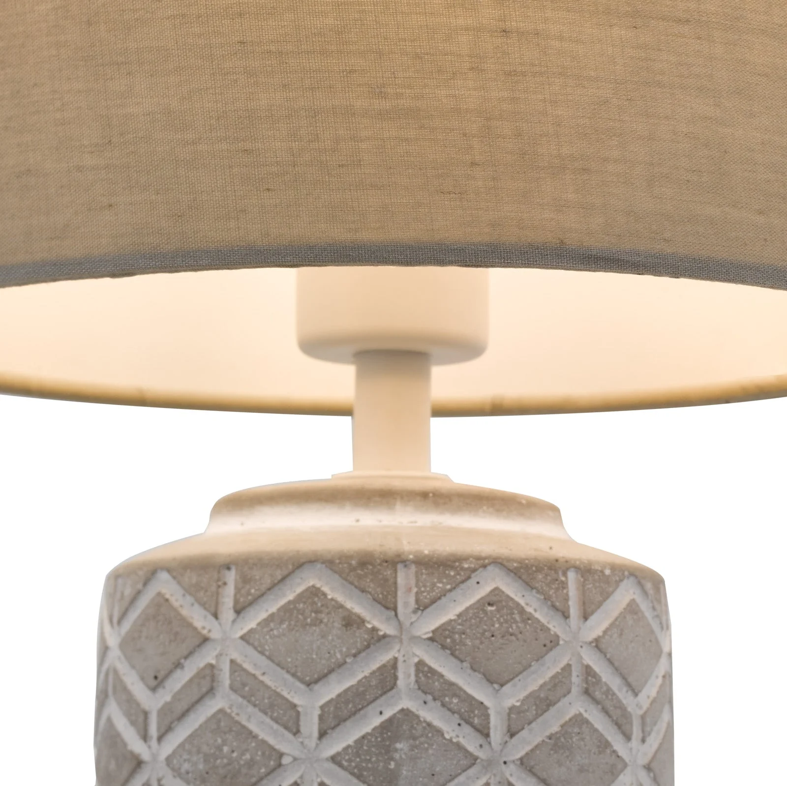 Ilona Ceramic Table Lamp Grey/Yellow With Shade E14 - Image 3