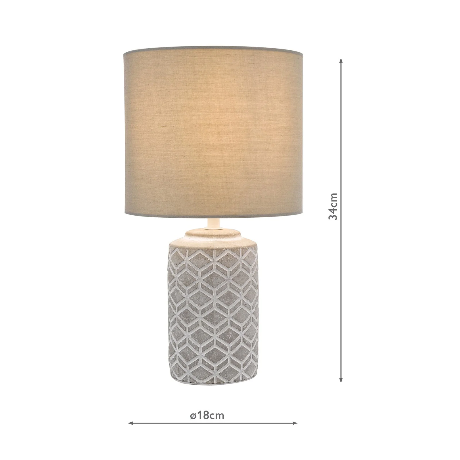 Ilona Ceramic Table Lamp Grey/Yellow With Shade E14 - Image 5