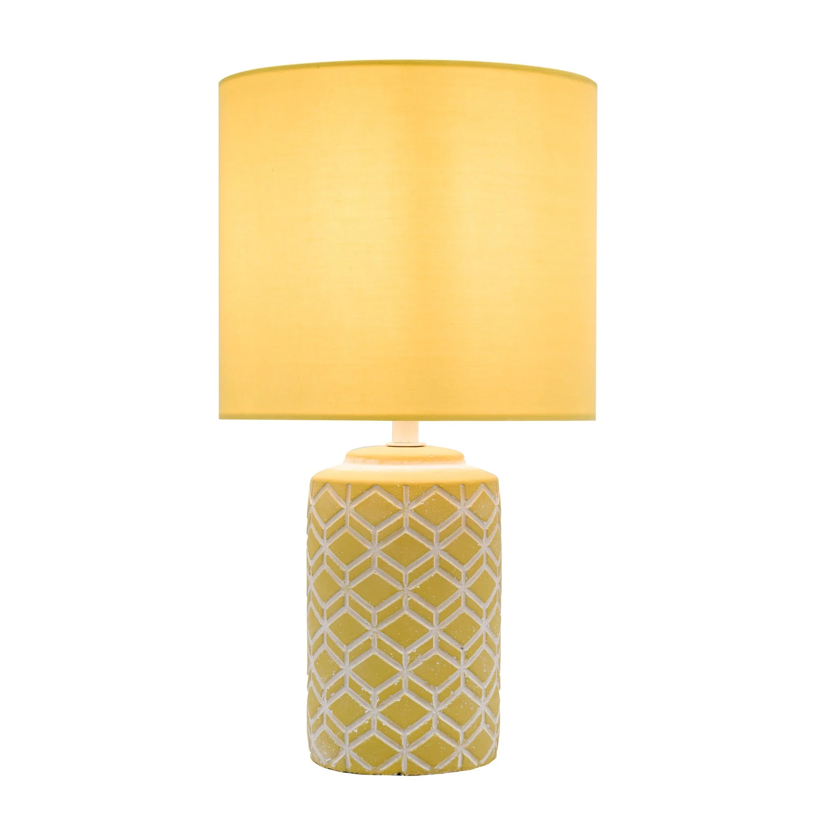 Ilona Ceramic Table Lamp Grey/Yellow With Shade E14 - Image 6