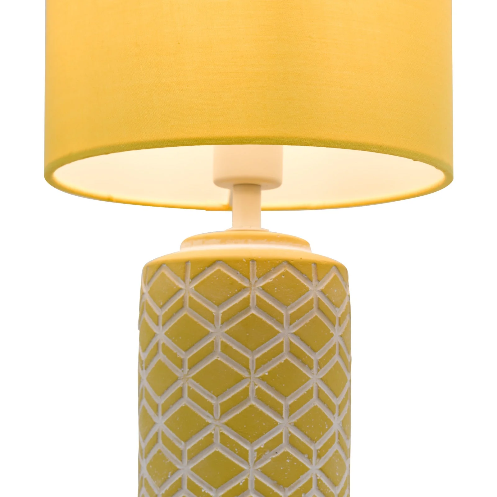 Ilona Ceramic Table Lamp Grey/Yellow With Shade E14 - Image 8