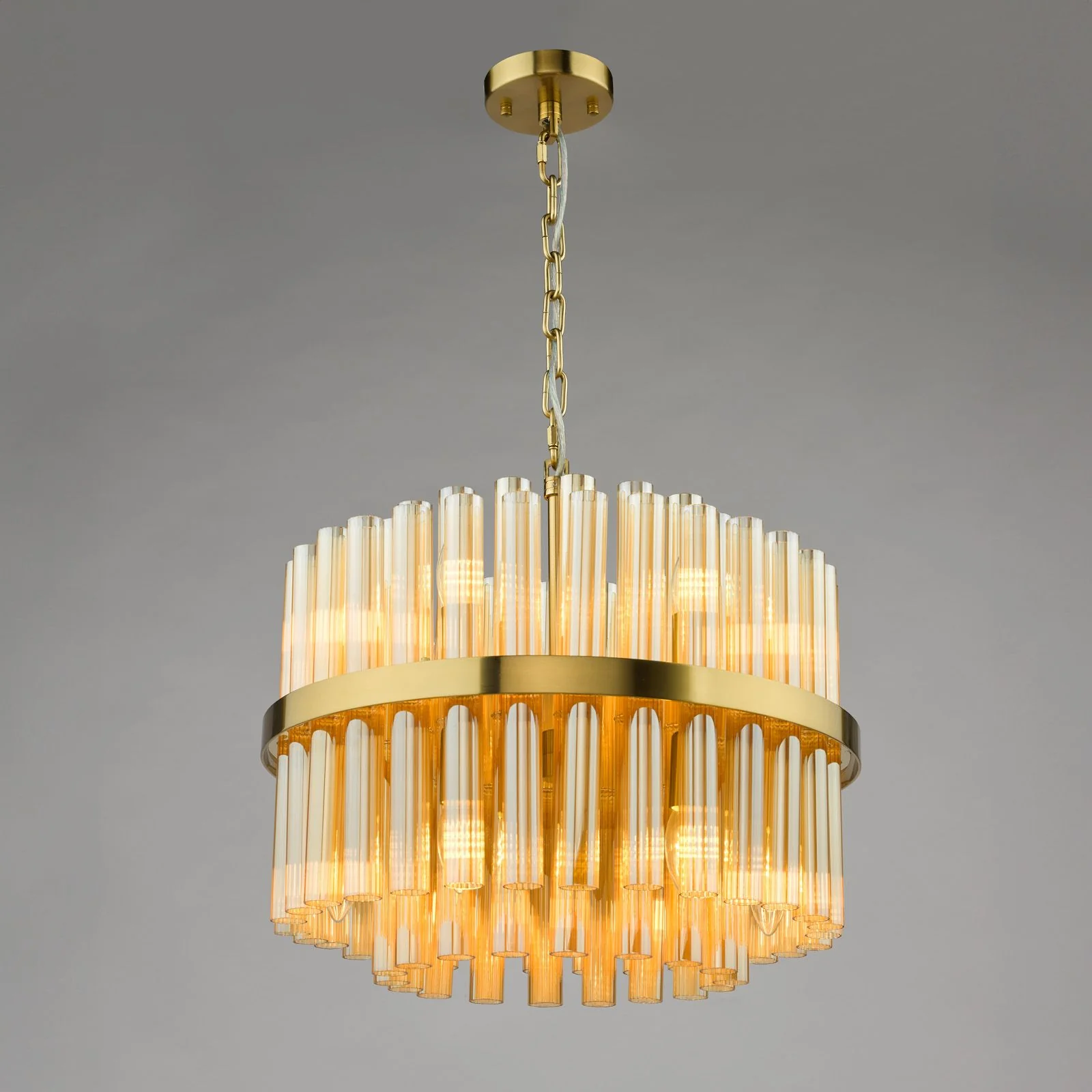 Imani 12 Light Ceiling Light- Natural Brass/ Polished Chrome - Image 4