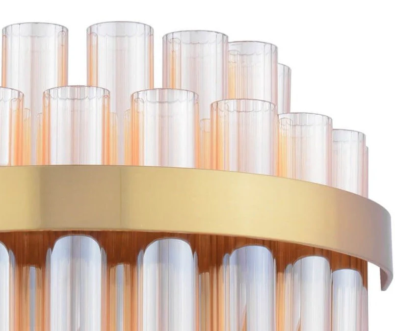 Imani 2 Light Wall Light Natural Brass and Champagne Glass - Image 2