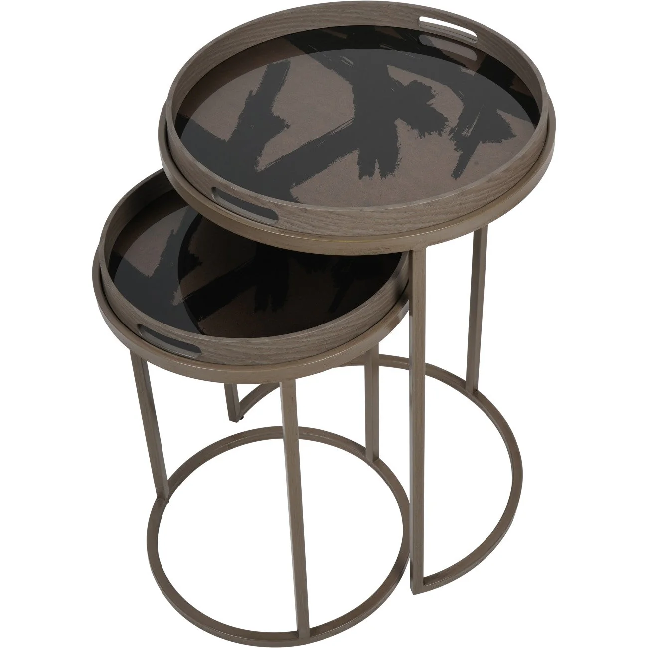 Impasto Brushstroke Set of 2 Side Tray Tables - Image 2