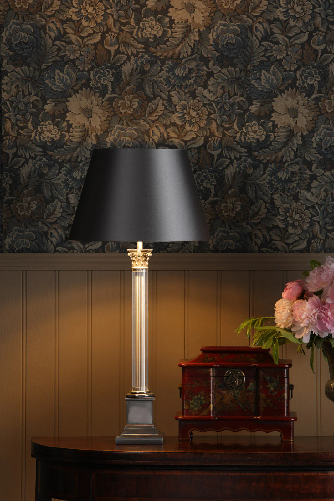 Imperial Small/Large Table Lamp Large in Pewter and Glass - Base only B22 - Image 3