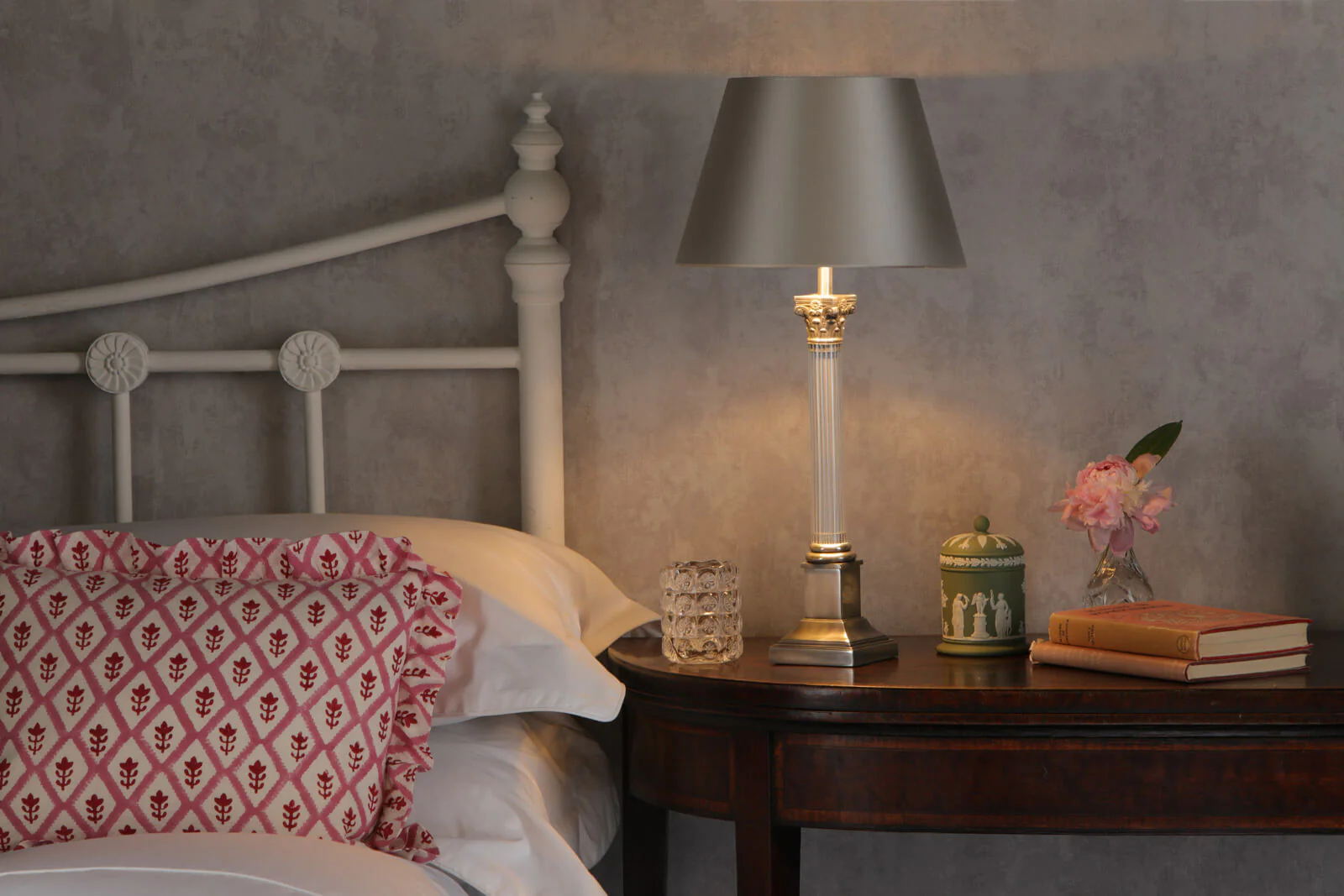 Imperial Small/Large Table Lamp Large in Pewter and Glass - Base only B22 - Image 6